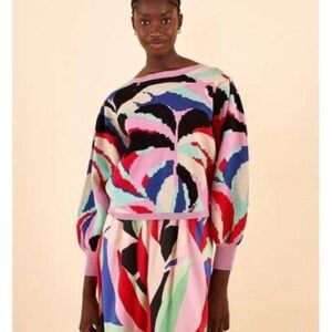 Farm Rio colorful light sweater size Small